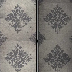 Paravent mit Ornament Muster in Grau - Scandrec^Wohnen New
