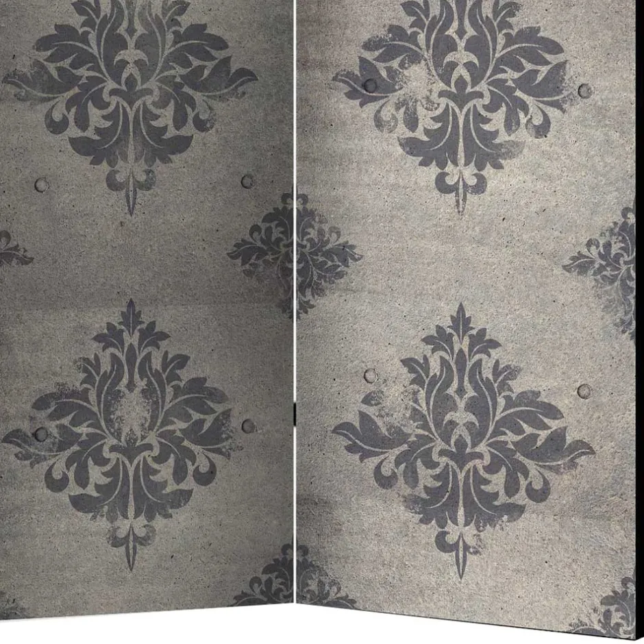 Paravent mit Ornament Muster in Grau - Scandrec^Wohnen New