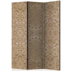 Paravent mit Ornament Muster in Beige - Ratrongo^Wohnen Clearance