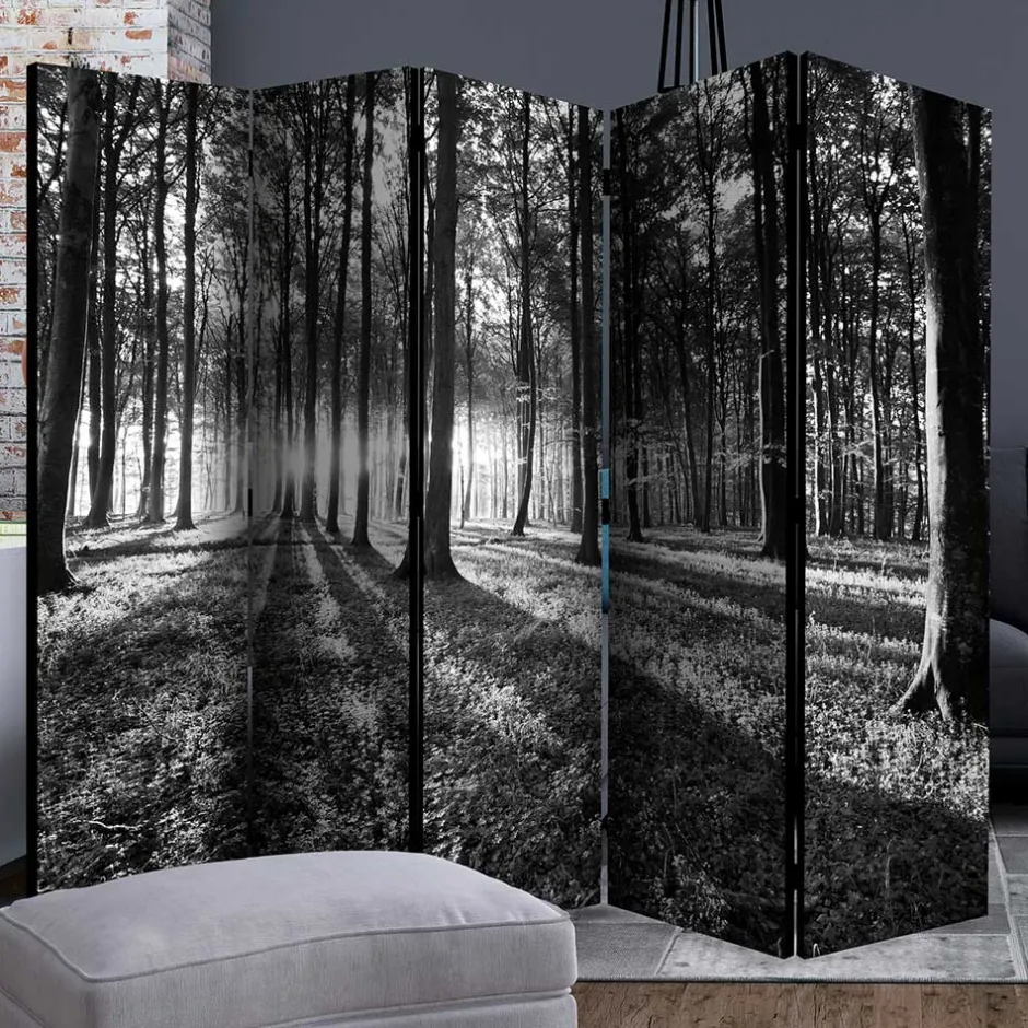 Paravent mit Schwarz-Weiss Druck Wald - Norte^Wohnen Sale