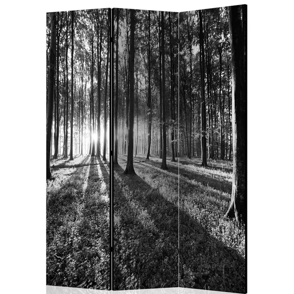 Paravent mit Schwarz-Weiss Druck Wald - Norte^Wohnen Sale