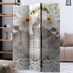 Paravent mit Vintage Motiv Paris Lilien - Crane^Wohnen Clearance