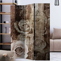 Paravent mit Vintage Rosen Motiv - Lavaco^Wohnen Sale