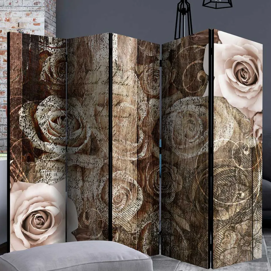 Paravent mit Vintage Rosen Motiv - Lavaco^Wohnen Sale