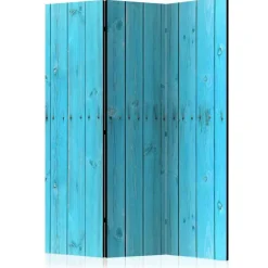 Paravent Raumtrenner Blaue Holzwand - Lomerio^Wohnen Clearance