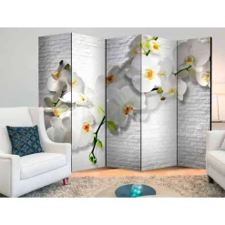 Wohnen Paravent Raumtrenner Orchideen vor Mauer - Anthony