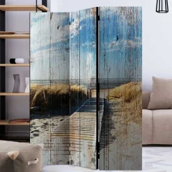 Wohnen Paravent Vintage Look Strand Meer - Centres