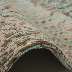 Wohnen Patchwork Muster Teppich in Türkis Taupe - Westwald