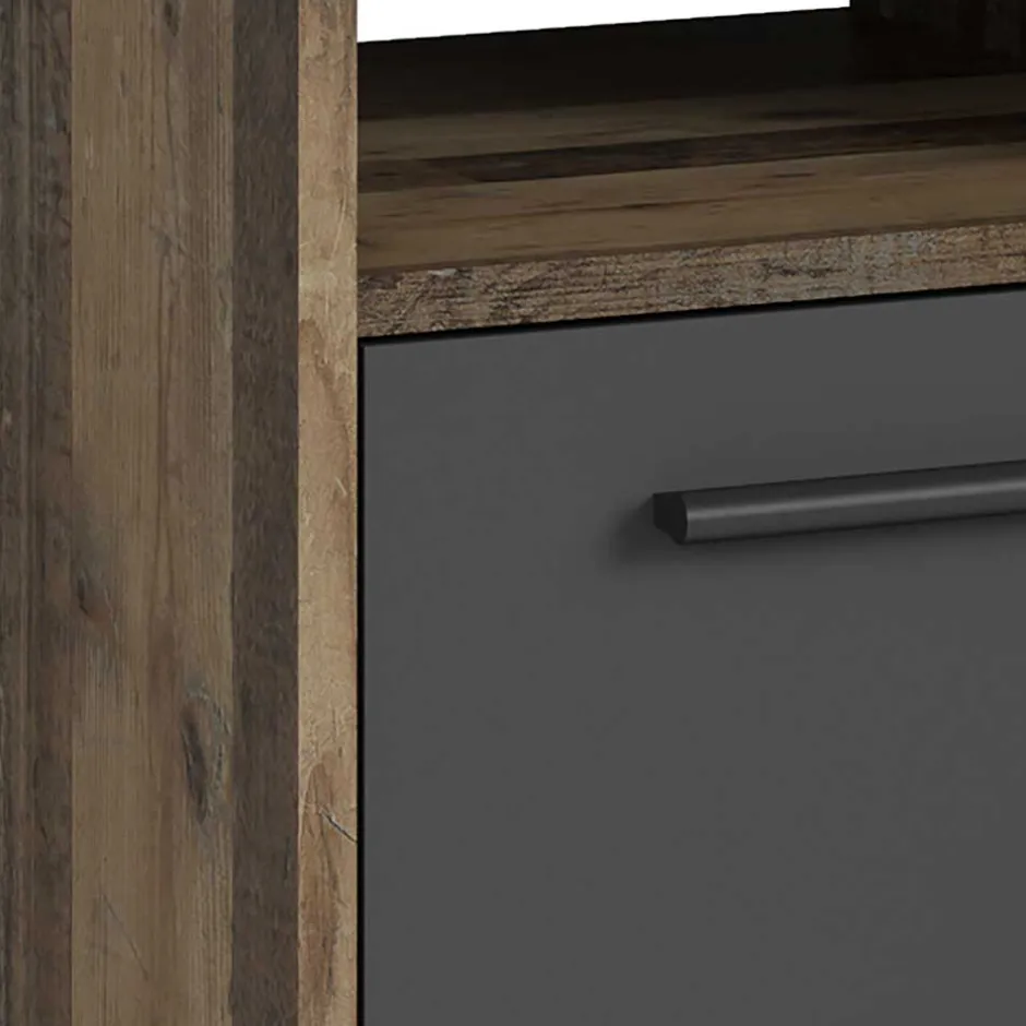 Wohnen PC Eckschreibtisch in Altholz Optik - Asalion