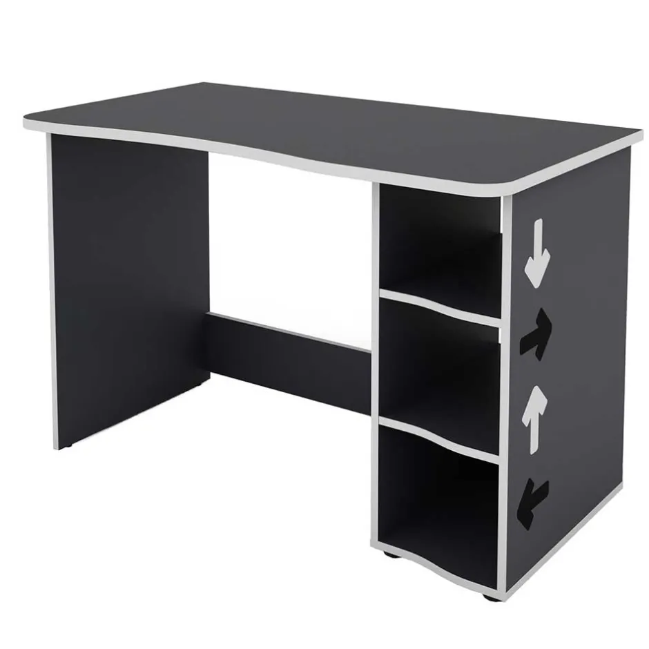 PC Schreibtisch in Anthrazit mit Weiß - Venatio^Wohnen Outlet