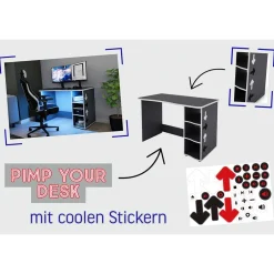 PC Schreibtisch in Anthrazit mit Weiß - Venatio^Wohnen Outlet