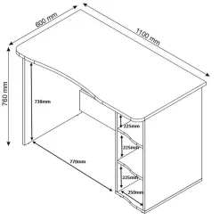 PC Schreibtisch in Anthrazit mit Weiß - Venatio^Wohnen Outlet