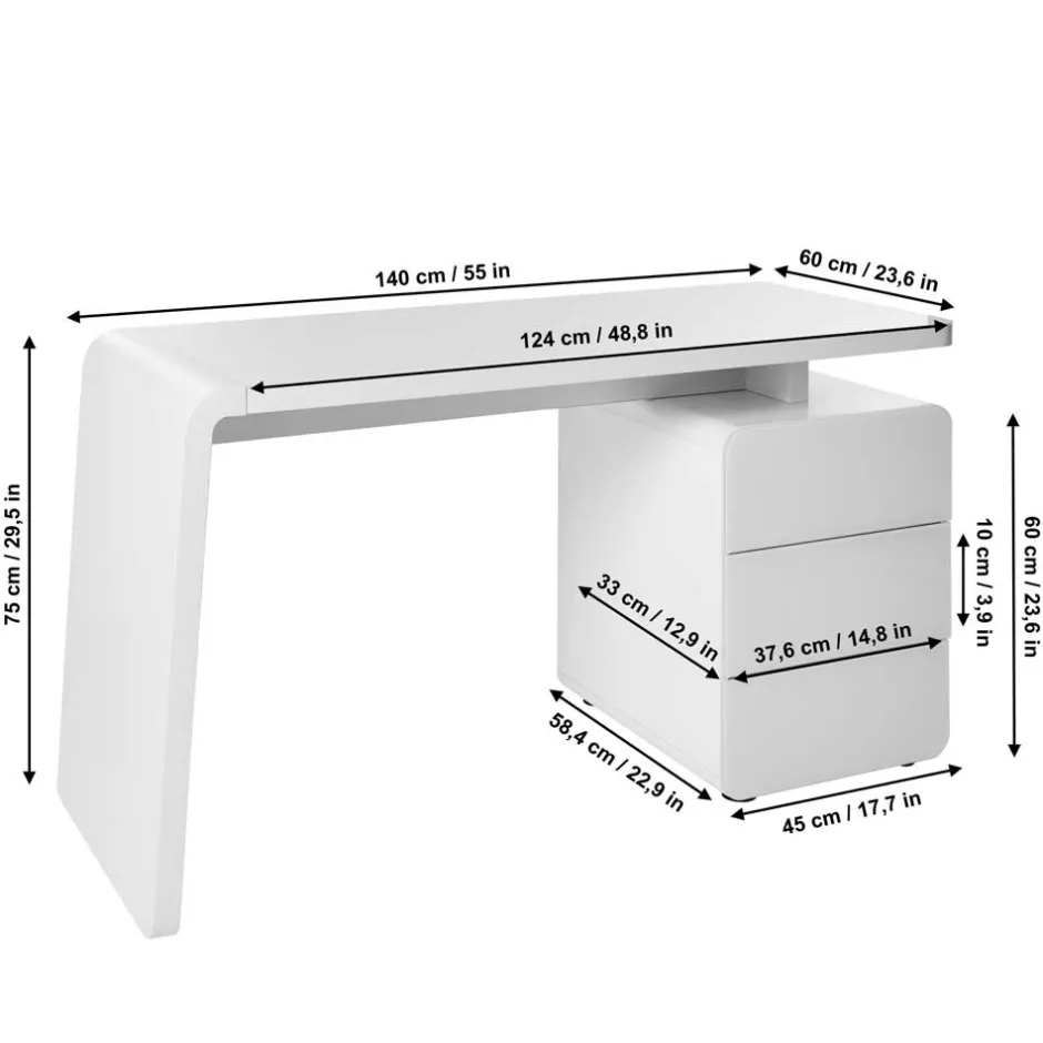 PC-Tisch Piramyda in Weiß^Wohnen Discount