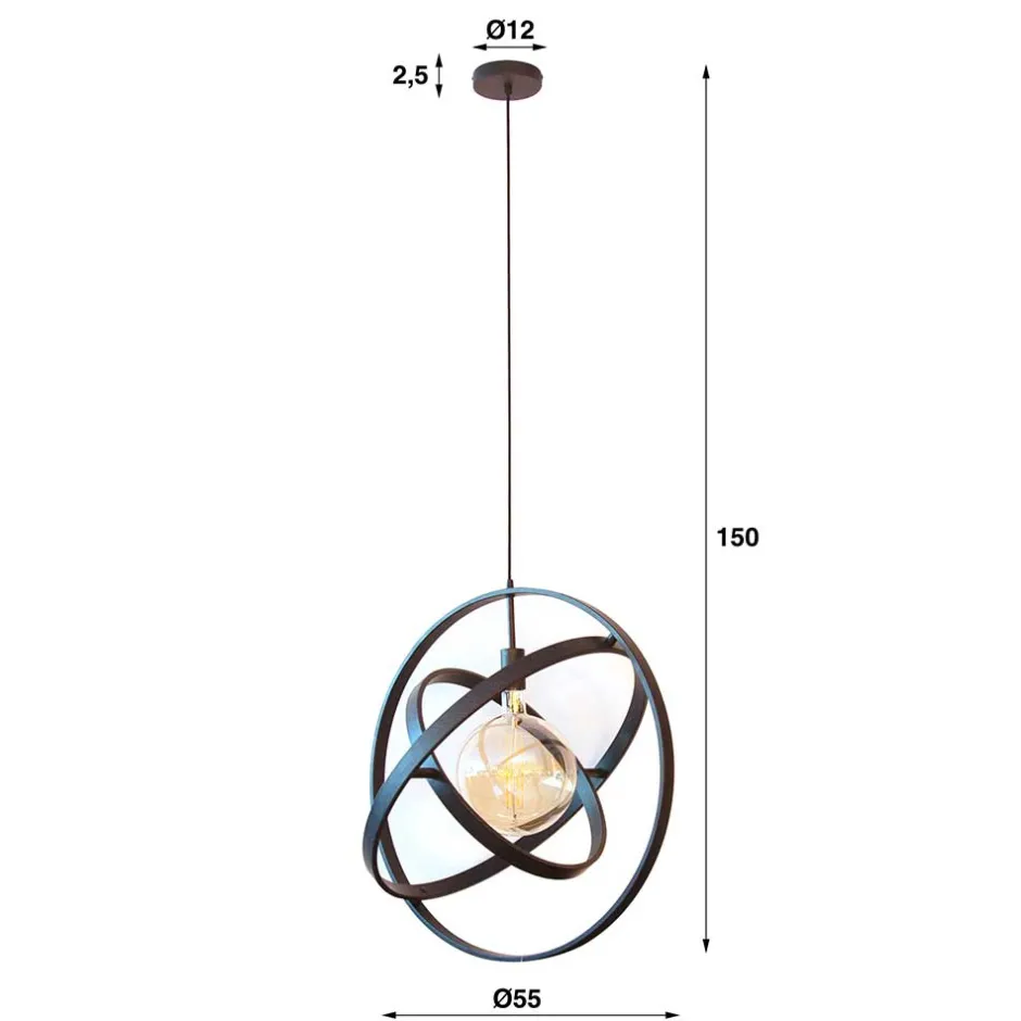 Wohnen Pendelleuchte im Industrial Look aus Metall - Scotias
