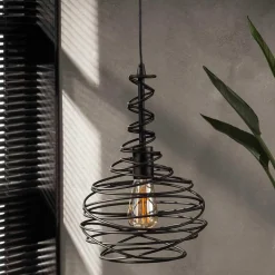 Wohnen Pendelleuchte mit Drahtschirm geschwungen - Brozana