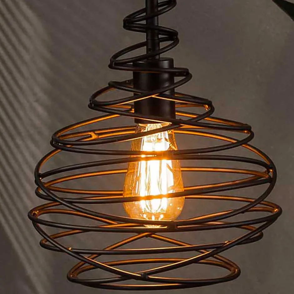 Wohnen Pendelleuchte mit Drahtschirm geschwungen - Brozana