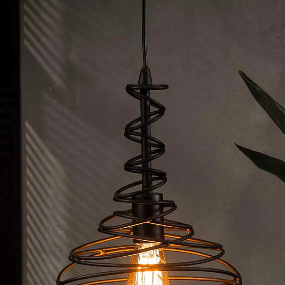 Wohnen Pendelleuchte mit Drahtschirm geschwungen - Brozana