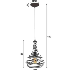 Wohnen Pendelleuchte mit Drahtschirm geschwungen - Brozana