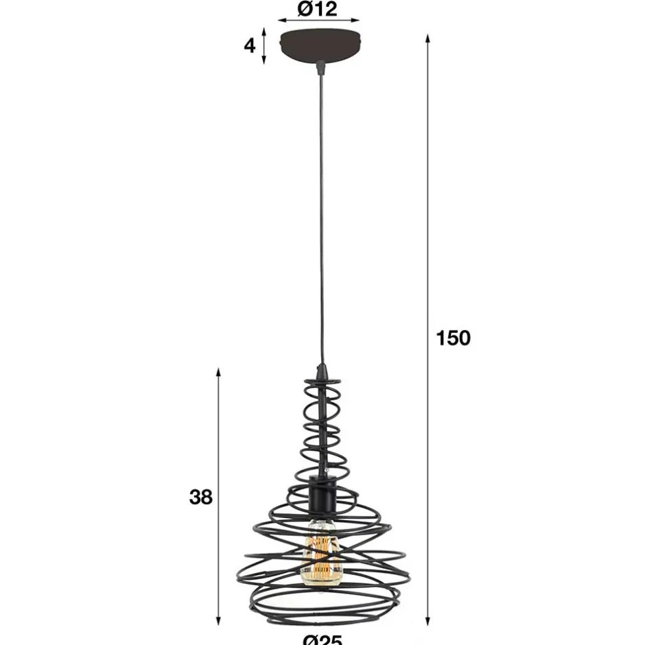 Wohnen Pendelleuchte mit Drahtschirm geschwungen - Brozana
