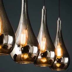 Wohnen Pendelleuchte mit Glasschirmen im Tropfen Design - Zirus