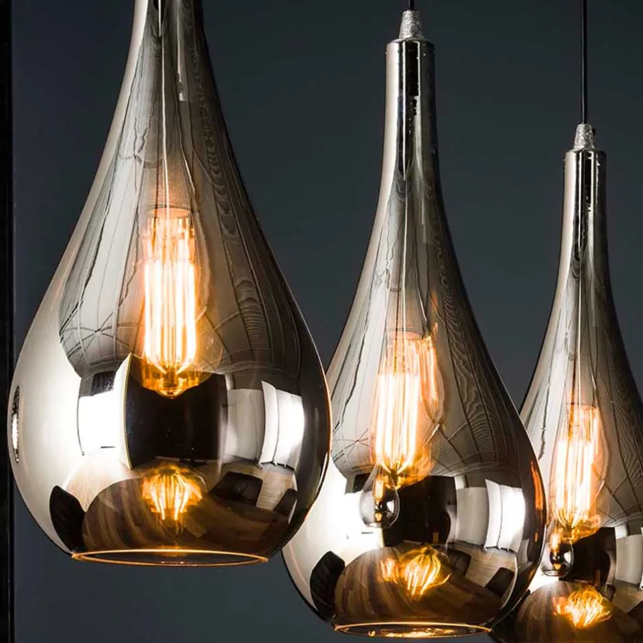 Wohnen Pendelleuchte mit Glasschirmen im Tropfen Design - Zirus