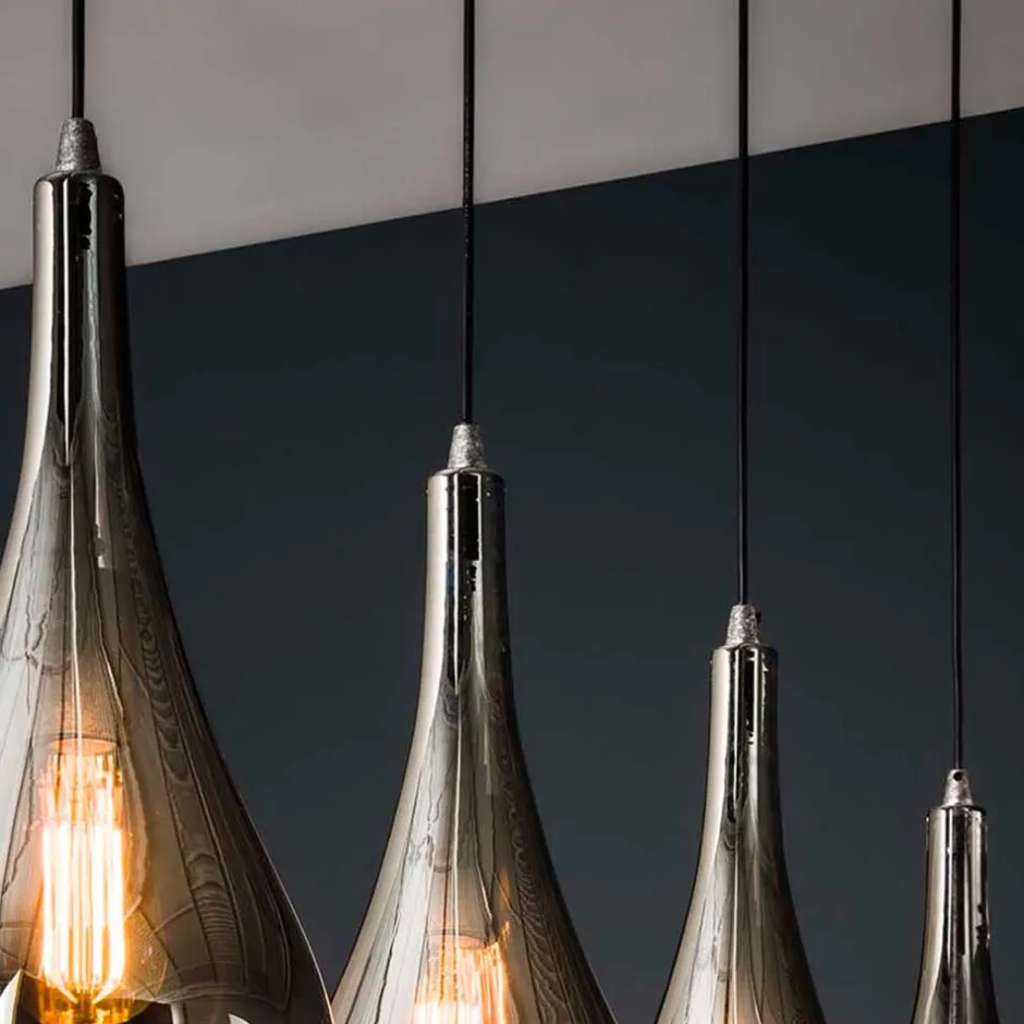 Wohnen Pendelleuchte mit Glasschirmen im Tropfen Design - Zirus