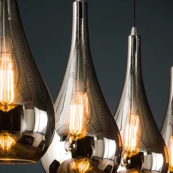 Wohnen Pendelleuchte mit Glasschirmen im Tropfen Design - Zirus