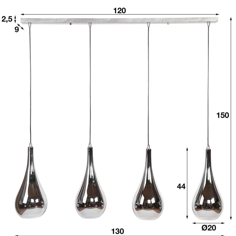 Wohnen Pendelleuchte mit Glasschirmen im Tropfen Design - Zirus