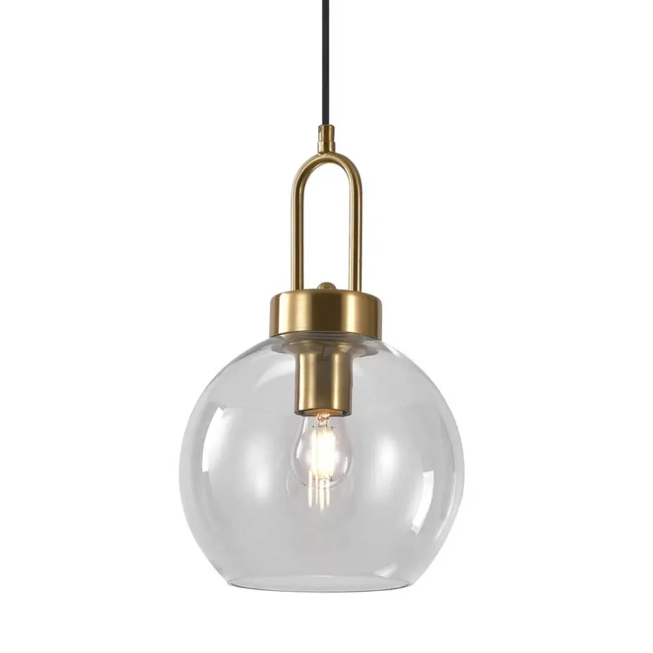 Wohnen Pendelleuchte mit Kugelschirm Glas Klar - Habanna