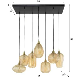 Wohnen Pendelleuchte mit unterschiedlichen Schirmen - Aribert