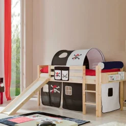 Kinder Wohnen Piraten Hochbett Nalisha mit Rutsche