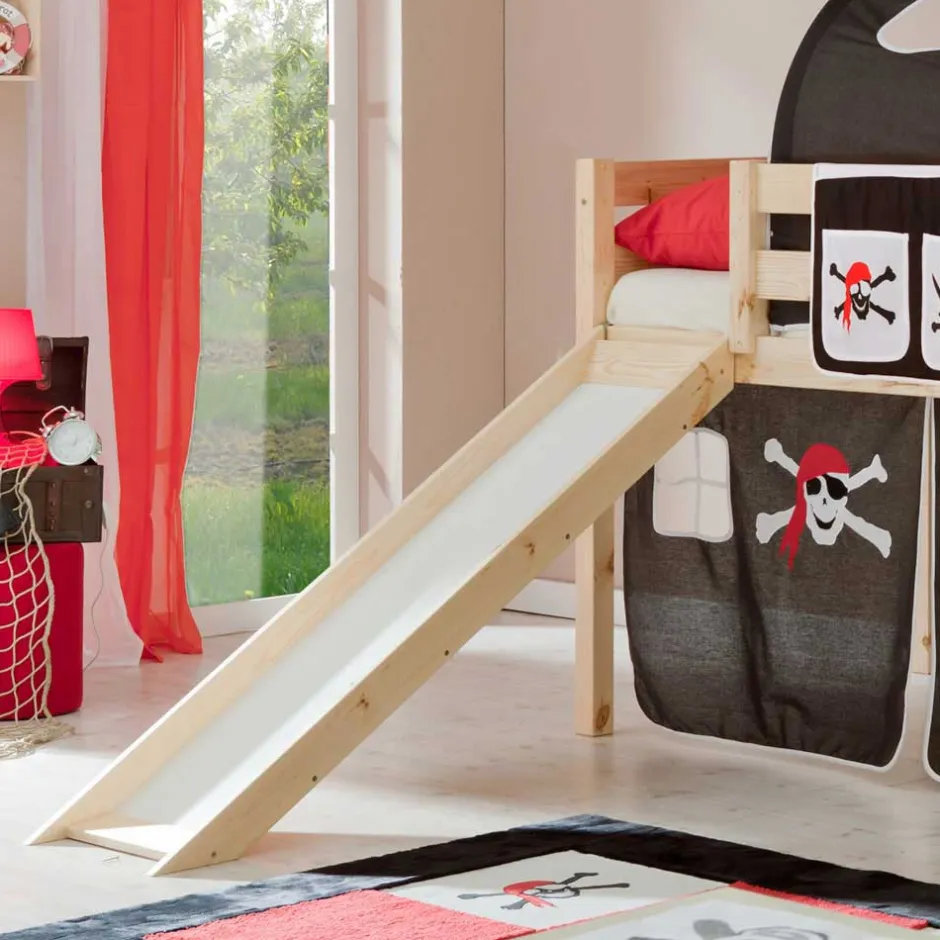 Kinder Wohnen Piraten Hochbett Nalisha mit Rutsche