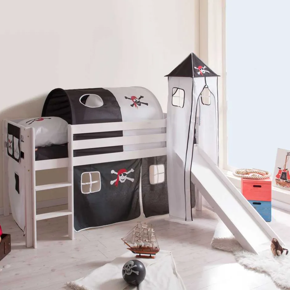 Kinder Wohnen Piraten Spielbett Buono mit Rutsche