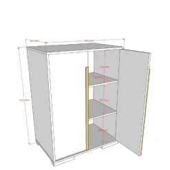Kinder Wohnen Platzsparendes Hochbett mit Schrank - Rupicon (zweiteilig)
