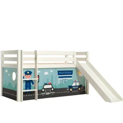 Kinder Wohnen Polizei Abenteuerbett Hochbett in Weiß - Occitan