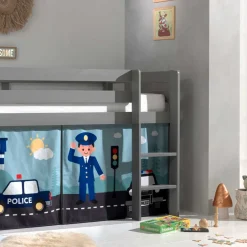 Kinder Wohnen Polizei Kinderzimmer Hochbett in Grau - Annest
