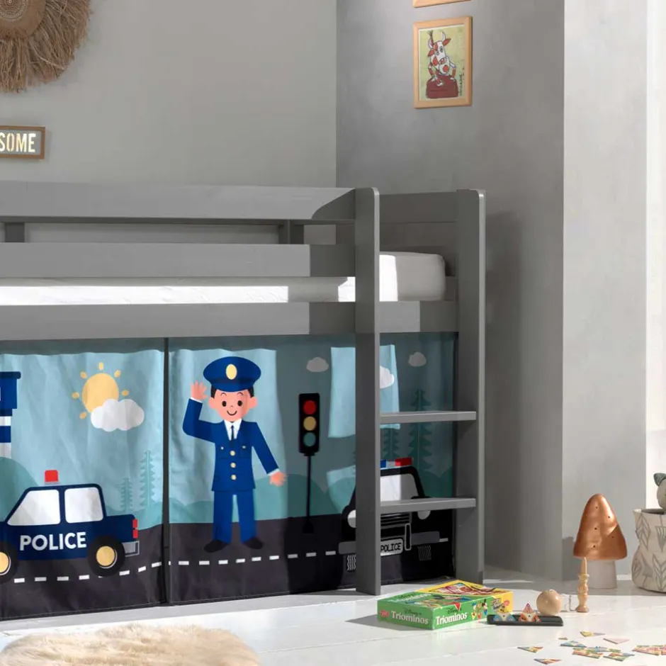 Kinder Wohnen Polizei Kinderzimmer Hochbett in Grau - Annest