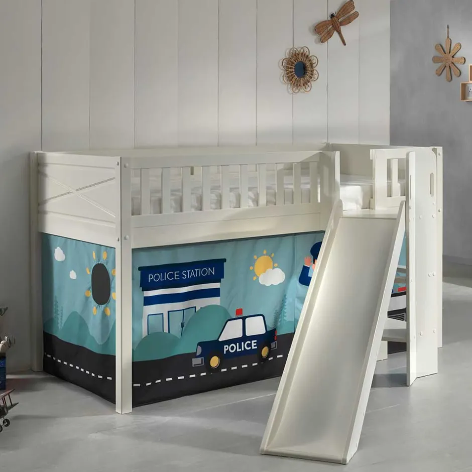 Kinder Wohnen Polizei Rutschbett in Weiß - Tubianas