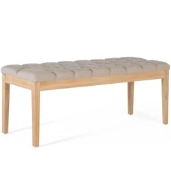 Polsterbank in Beige mit Holzgestell - Briana^Wohnen New