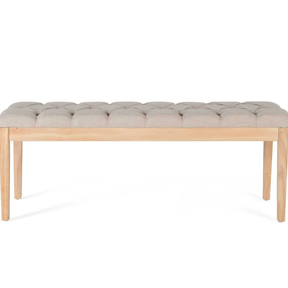 Polsterbank in Beige mit Holzgestell - Briana^Wohnen New