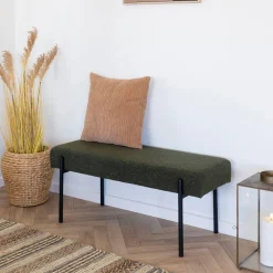Wohnen Polsterbank in Dunkelgrün Boucle - Barahona