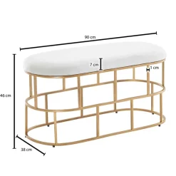 Polsterbank in Weiß Samt - Pysero^Wohnen Discount