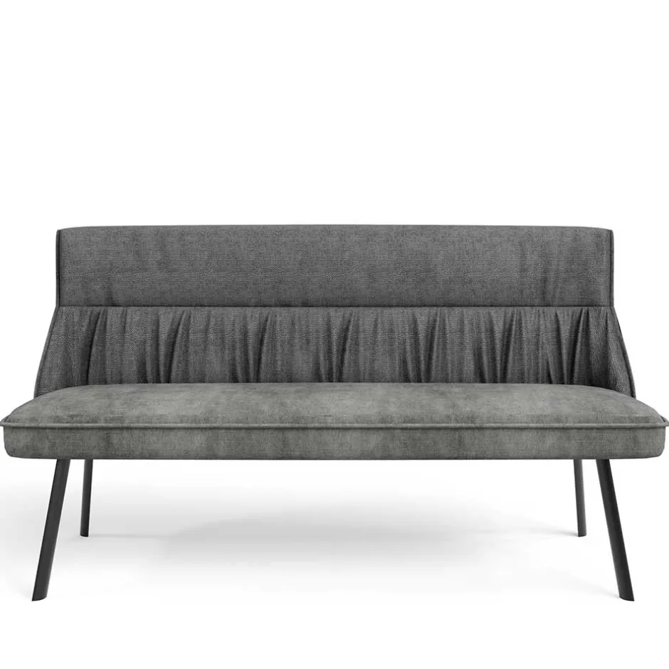 Polsterbank mit Rückenlehne in Grau - Alekona^Wohnen