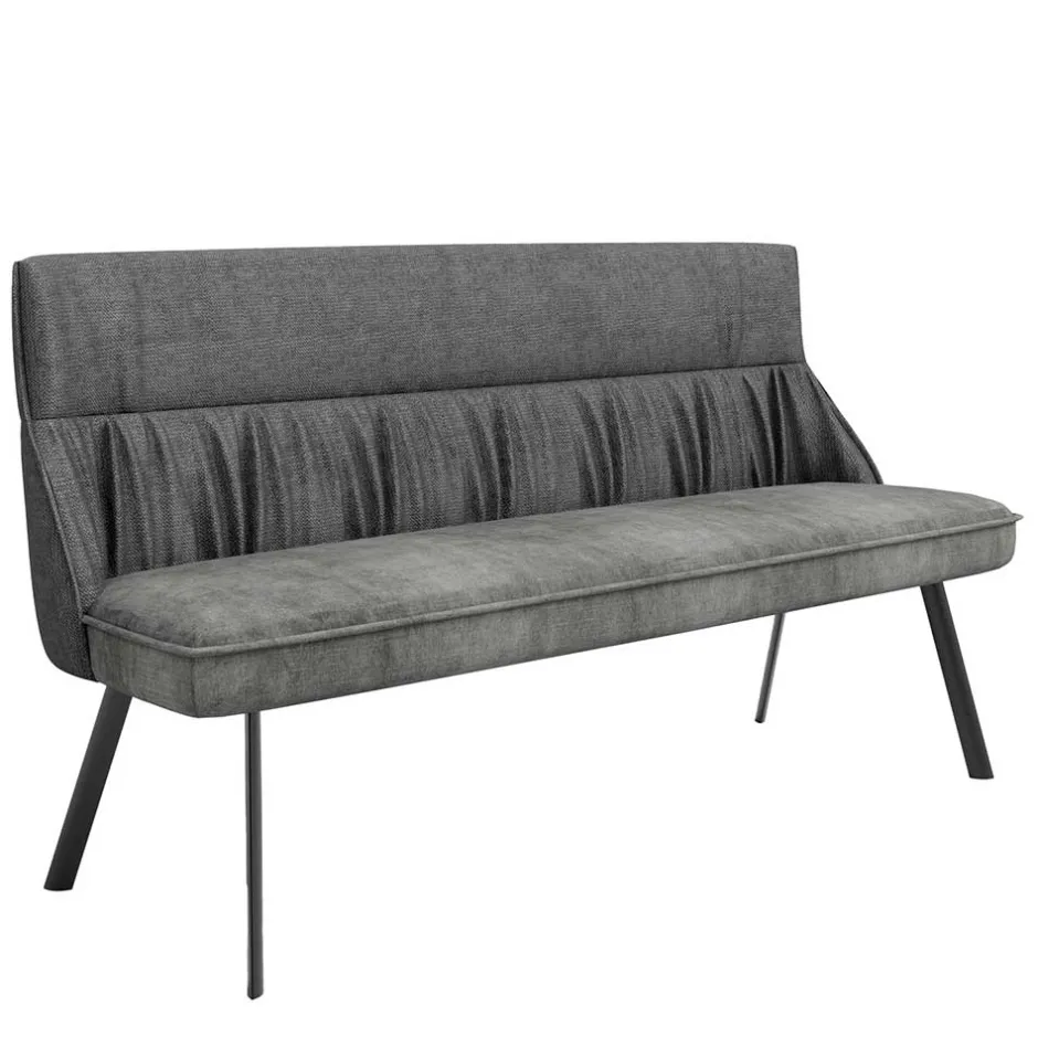Polsterbank mit Rückenlehne in Grau - Alekona^Wohnen