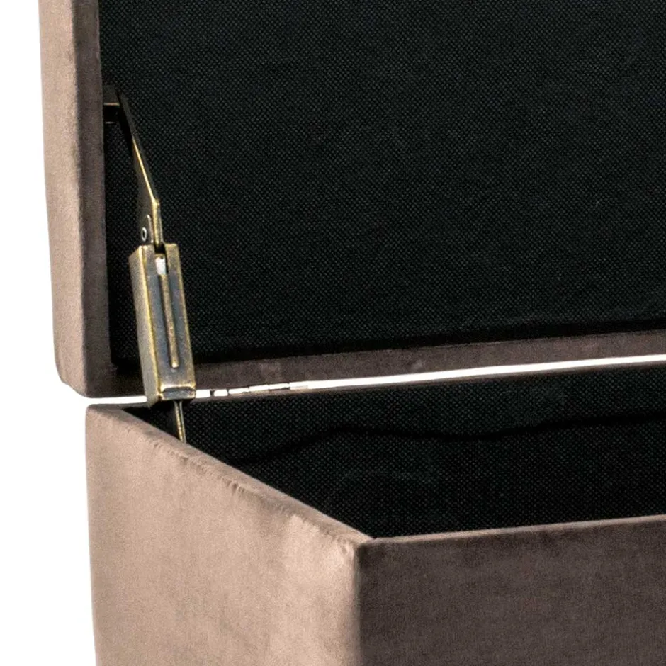 Wohnen Polsterbank Truhe aus Samt in Taupe - Landhuis