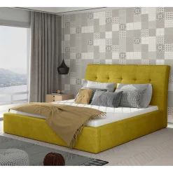 Wohnen Polsterbett in Currygelb Stoffbezug - Rosiblo
