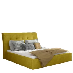 Wohnen Polsterbett in Currygelb Stoffbezug - Rosiblo