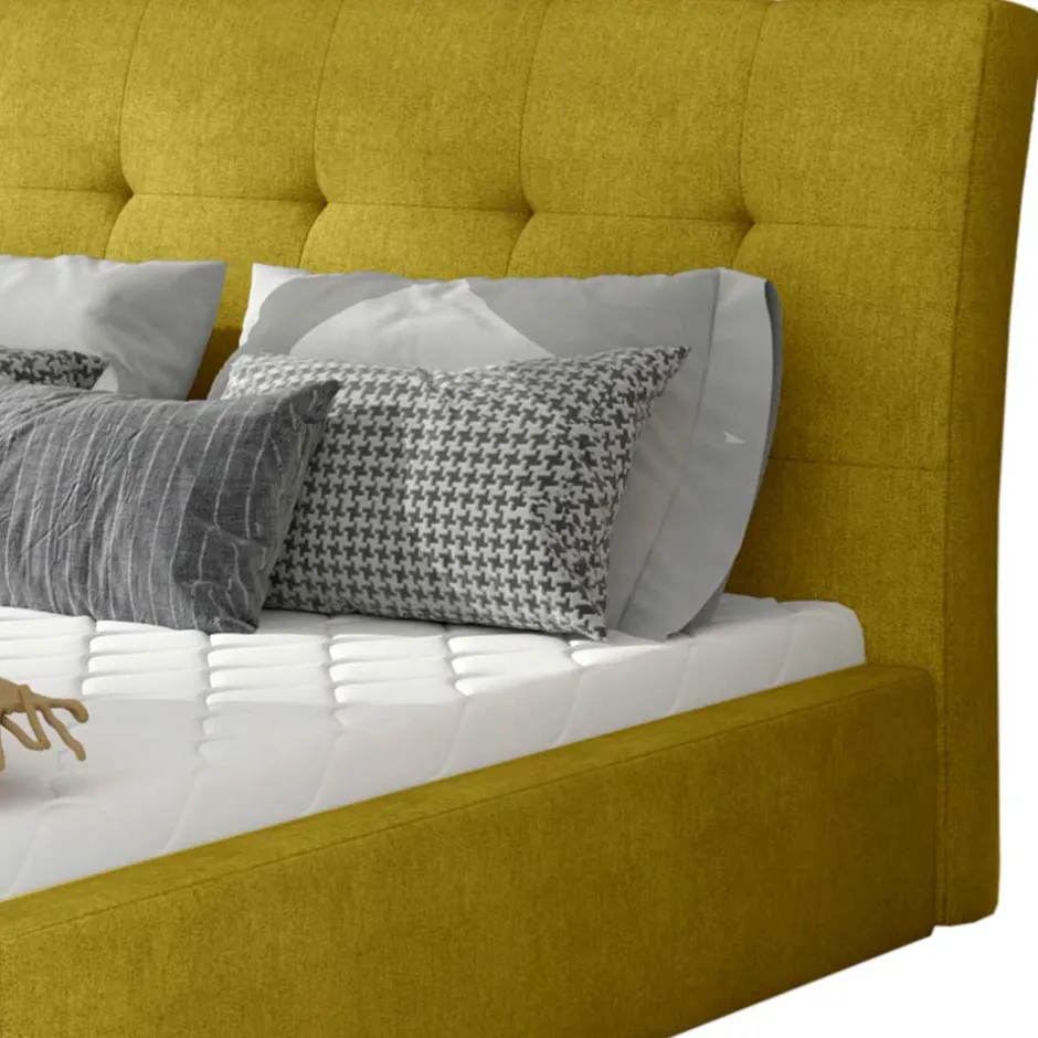 Wohnen Polsterbett in Currygelb Stoffbezug - Rosiblo