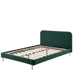 Wohnen Polsterbett in Dunkelgrün Samt - Pleasure