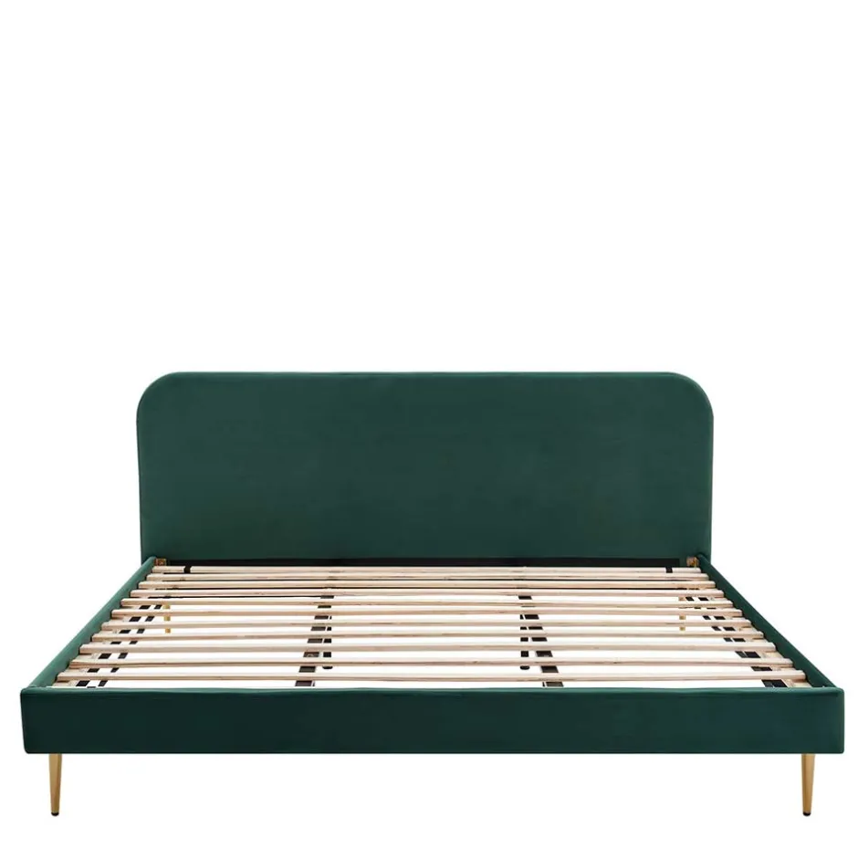 Wohnen Polsterbett in Dunkelgrün Samt - Pleasure